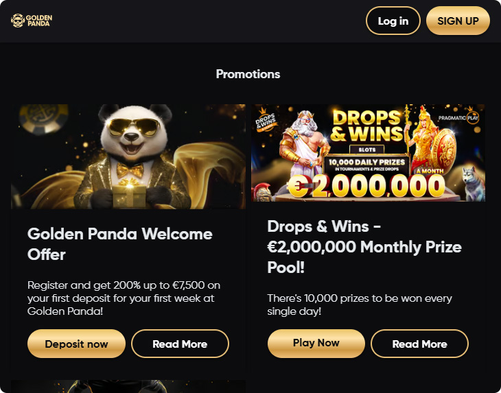 GoldenPanda Casino Promotions