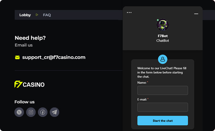 f7casino customer support