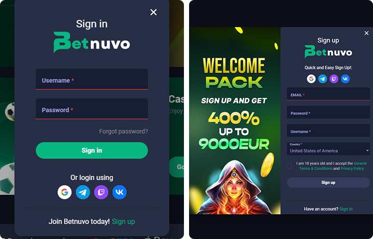 BetNuvo Login and Registration