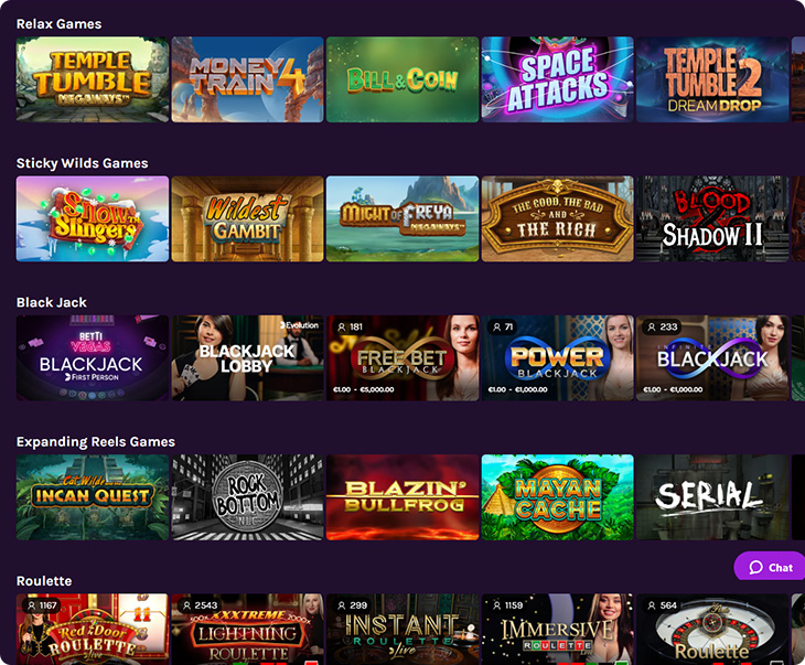 Betti Casino Game Variety