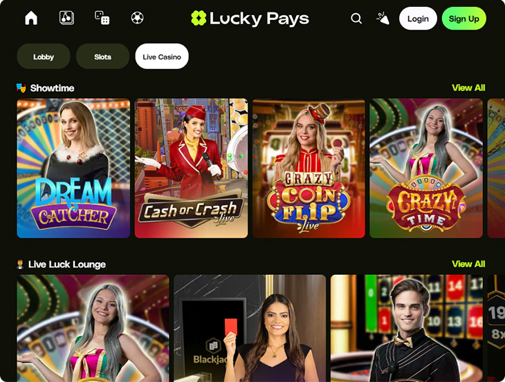 Lucky Pays Live Casino Games