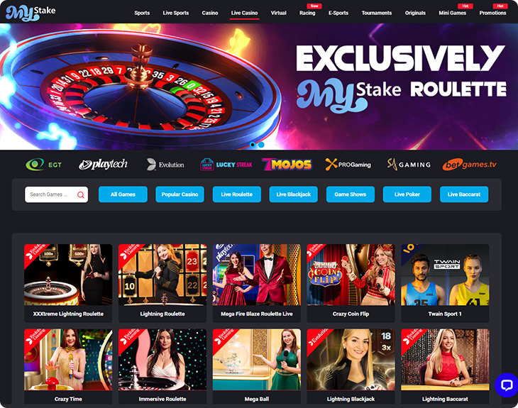 Mystake Live Casino Games