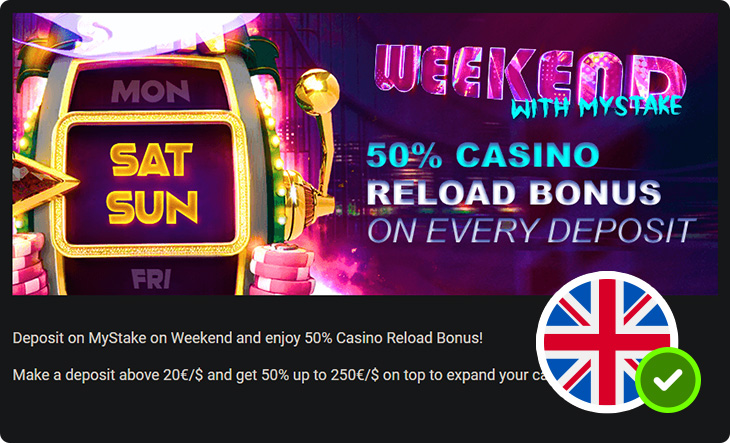 Mystake Weekend Reload Bonus