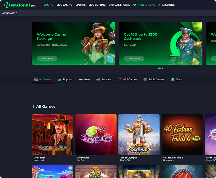 NationalBet Casino Design