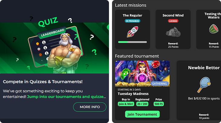 NationalBet Casino Tournaments and Missions