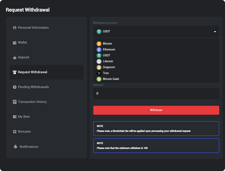 ZixCasino Withdrawal Methods