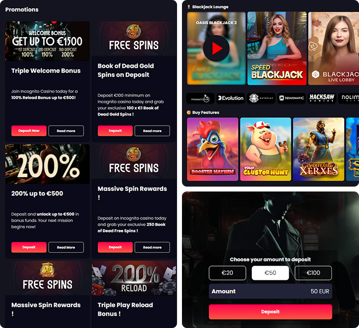 Incognito Casino Features