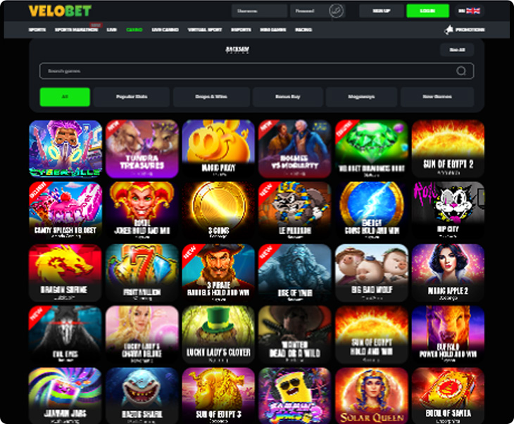 Velobet Casino Games