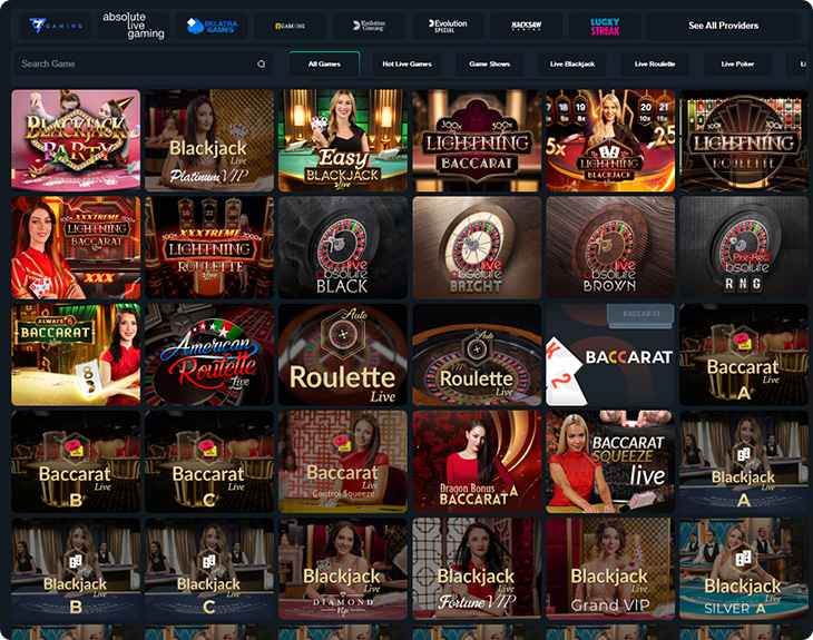 ZoloBet Casino Live Games