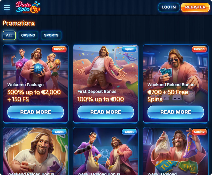 DudeSpin Casino Promotions
