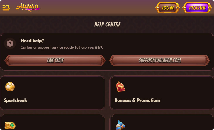Alawin Casino Customer Support