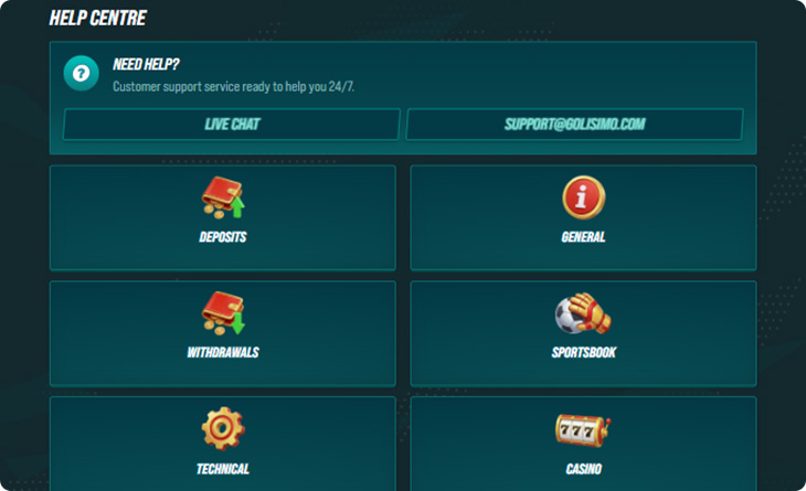 Golisimo Casino Customer Support