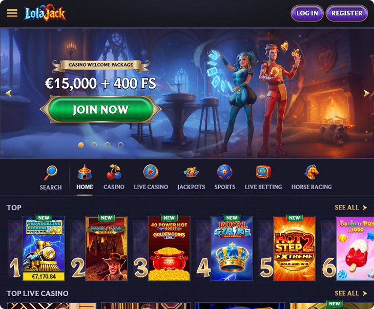 LolaJack Casino Design