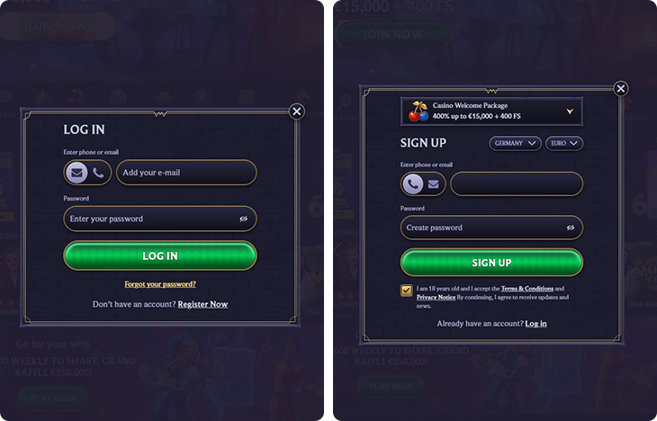 LolaJack Casino Log in and Registration
